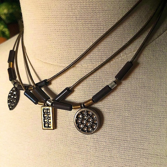 Chico’s multi strand choker statement necklace multi layer beaded - Picture 4 of 10